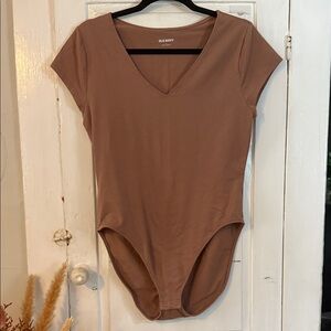 Old Navy Tan V-Neck Bodysuit
